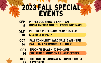 Fall Special Events Calendar